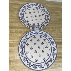 2 Johnson Brothers Laura Ashley PETITE FLEUR Blue 8” Salad Plates England 1976
